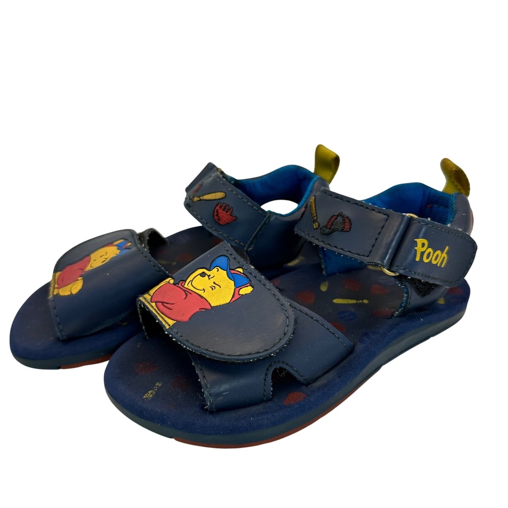 Disney Winnie the Pooh Sandals Kids Size‎ 10 Navy Blue Baseball Sporty Casual